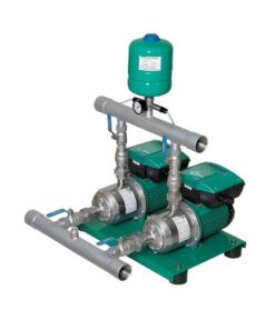Hệ 2 bơm tăng áp biến tần PEROTAC 2IVT ống góp và bình tích áp – bomtrungkien.com
